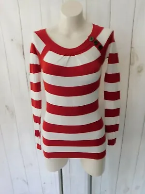 Martin + Osa Red White Striped Long Sleeve Knit Top - Size XS • $24.50