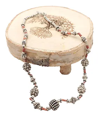 Moroccan Old Berber Coral Silver Beads Necklace Berber Necklaces • $98.95