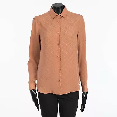 $1151.75 • Buy GUCCI 1400$ Pink Women's Check GG Silk Crêpe Shirt