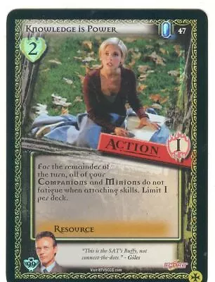 Buffy TVS CCG Limited Class Of 99 Common Foil Card #47 Knowledge Is Power • $4.20