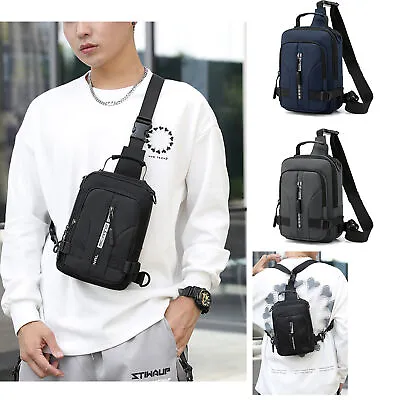 Men's Sling Messenger Backpack Crossbody Bag Anti-theft Chest Shoulder USB Port • $16.91