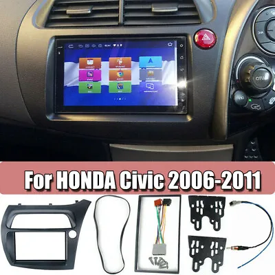 Radio Fascia For Honda Civic 2006-11 Double Din Trim Kit W/Wiring Aerial Frame • £40.79