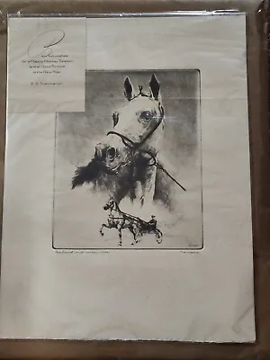 R. H. Palenske  Greyhound-World's Champion Trotter  Etching Print 1940's • $32