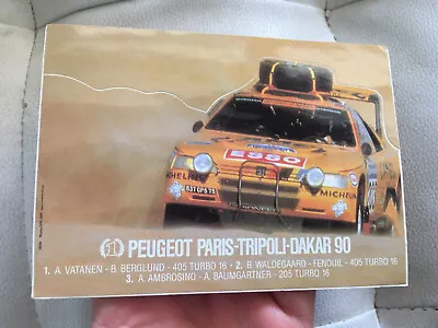 1990 Vintage Peugeot 405 Turbo16 Rally Paris Dakar Large Sticker • $10.82