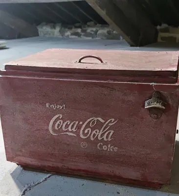 Vintage Solid Metal Coca Cola Ice Box Cooler With Bottle Opener  • £89.99