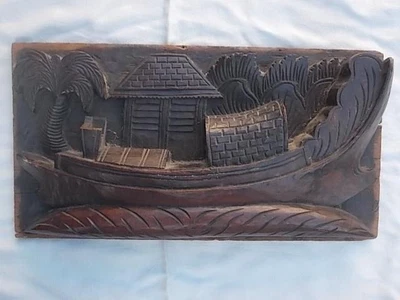 £16.99 • Buy Antique 19th Century Hand Carved Wooden Panel . M704