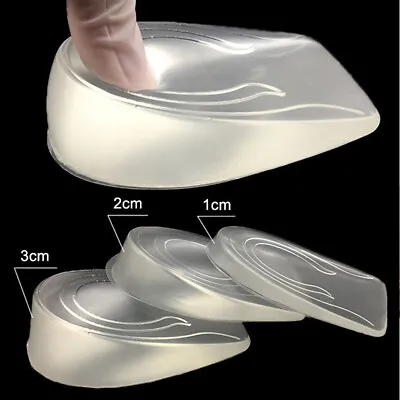 1 Pair Height Lift Men Women Shoes Insole Silicone Heel Insert Increase TalS__- • $8.15