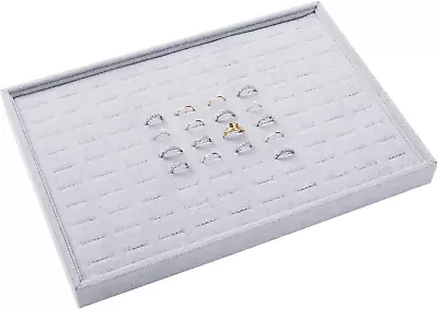 Grey Velvet Stackable 100 Slot Ring Inserts Jewelry Tray Showcase Display Organi • $20.43