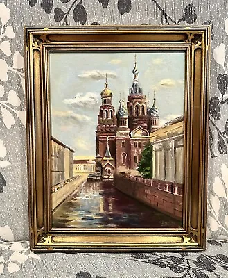 Vintage 94 Russian St Petersburg Savior On The Spilled Blood Church Oil Painting • $796