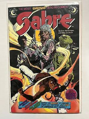 Eclipse Comic Book  Sabre #4  (1983) VF Bottom Corner Chip Bagged And Board | Co • $3