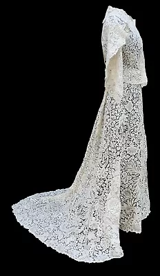 Exceptional Wedding Dress. Hand Embroidered Venetian Lace. Italy. Xixth • $10700