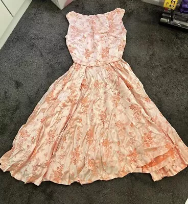 1950s Original Vintage Dress. Handmade. Modern XXS Or Size 6. Apricot. Exquisite • $65