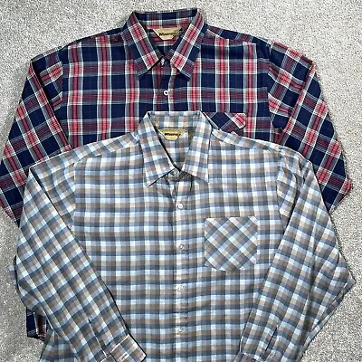 Lot Of 2 Vintage Wedgefield Shirt Mens Plaid Flannel Button Down Shirt Large • $15.96