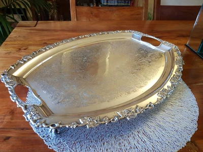 £36 • Buy A Vintage Silver Plated Tray - Ball And Claw Feet- Viners-