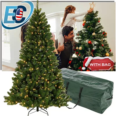 6.5FT Prelit Artificial Christmas Tree W/Lights 750 Branch Tips Home Decoration • $89.99