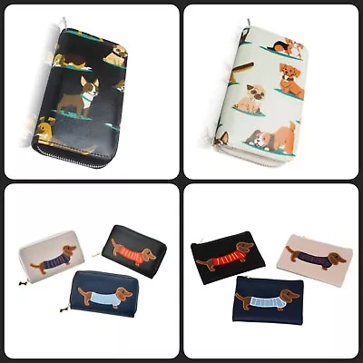 Dog Design Printed/dachshund Embossed. Wallet Style Or Coin Purses. • £9.45