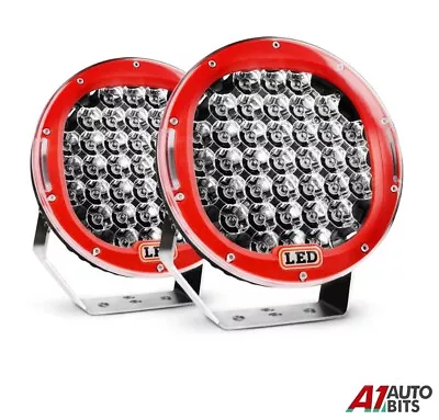 2X 9  Round LED Work Light Spot Pods Driving Headlight Off-road Truck 12V 24V HQ • £79.99