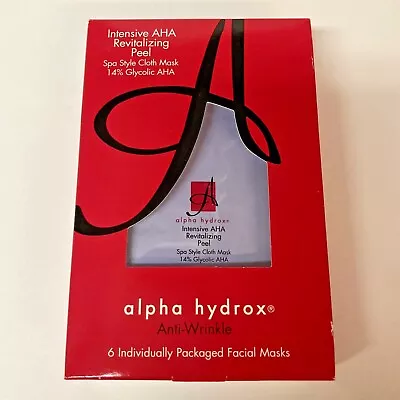 Alpha Hydrox Intensive 14% Glycolic AHA Peel Anti-Wrinkle Facial Cloth Masks 6pk • $29.99