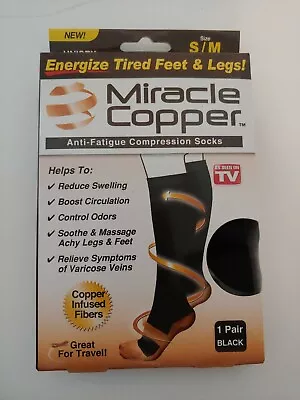 1 Pair Miracle Copper Anti-Fatigue Compression Socks Small - Medium • $9.99