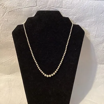 Vintage Antique Cultured Pearl Necklace Hand Knotted 14K Gold Clasp 19” • $49.95