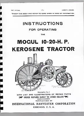 International McCormick Deering 10-20 Mogul Tractor Owners Operators Manual • $27.99