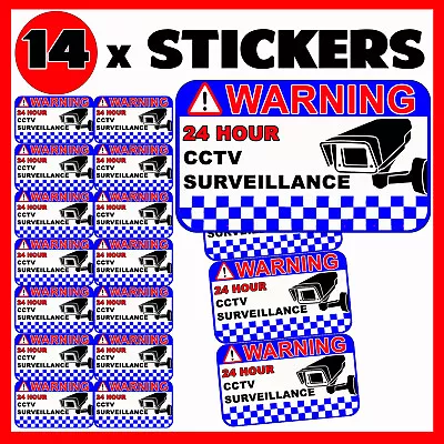 CCTV Security Stickers Warning Surveillance 24 Hours Camera Sticker Sign • $4.65