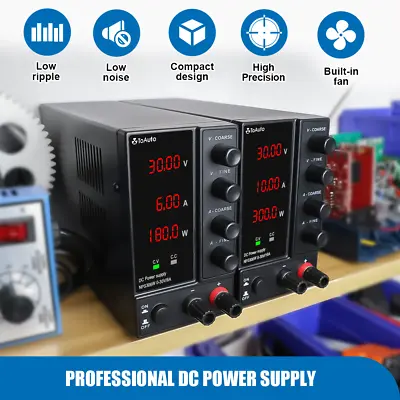 Adjustable Power Supply 30V 6A/10A 220V Precision Variable DC Digital Lab UK • £54.49