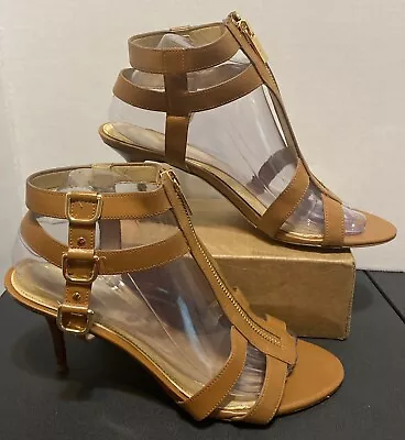 MICHAEL KORS  Kennedy High Heels Sandals Ankle Straps Chestnut Women’s Sz 9 M • $21.99