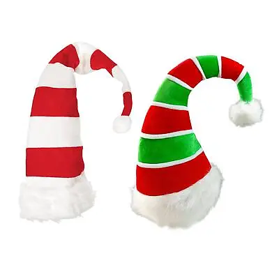 £10.57 • Buy Striped Santa Hat Decor Plush Thicken Photo Props Christmas Hat For Carnival