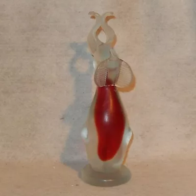 9  Vintage MURANO Sommerso RED Satin DOG Art Glass Figure Sculpture Label Tag  • $84.95