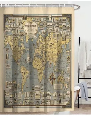NEW Vintage World Map Shower Curtain Or Wall Hanging • $22.95