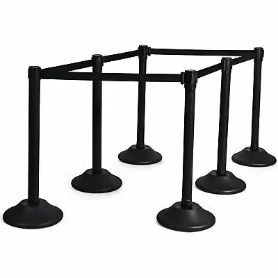 £119.99 • Buy 6PCS Stanchion Post Standing Crowd Control Barriers With Retractable Belt