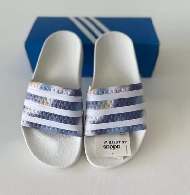 Adidas Originals Adilette W Slides - White/Sonic - H00151 Size US5- US10 • $69.95