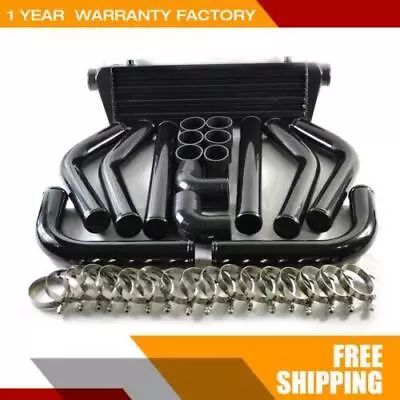 28  Turbo Intercooler 2.5  Aluminum Black Piping Pipe Kit Couplers Parts • $128.39