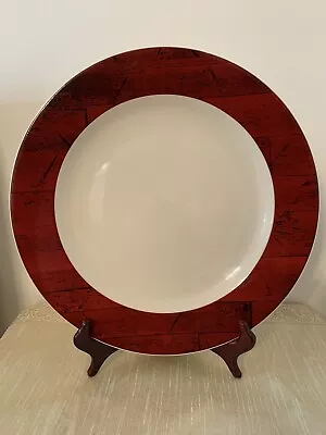 Large Serving Plate/Platter “Barns”1998 Warren Kimble Sakura Red Boards 12.25” • $12