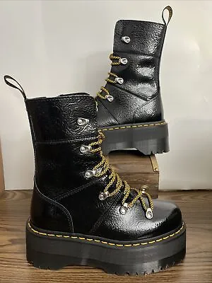 Dr. Martens Ghilana Max Distressed Patent Leather Grunge Platform Boots ￼Size 7 • $139.99