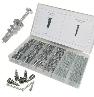 Plasterboard Dry Wall Speed Metal Fixing Anchors & Screws • £6.99