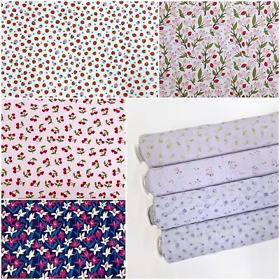 Printed PolyCotton Fabric Floral Perfect For Bunting Summer Dressmaking Craft • £3.10