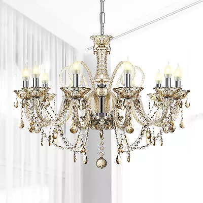 Elegant 10 Lights Crystal Chandelier Glass Pendant Ceiling Light Kitchen Fixture • $108.29