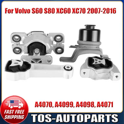 4 PCS Engine Trans Torque Strut Mount For Volvo S60 S80 XC60 XC70 3.0L 2007-2016 • $99.01