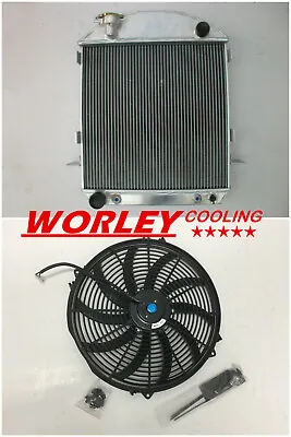 3 ROW Aluminum Radiator And FAN For 1924-1927 Ford Model T-Bucket Grill Shells • $204.85