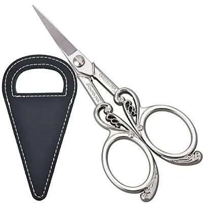 Small Scissors – 4.5in Sharp Straight Tip Shears Stainless Steel Vintage Beau... • $23.63