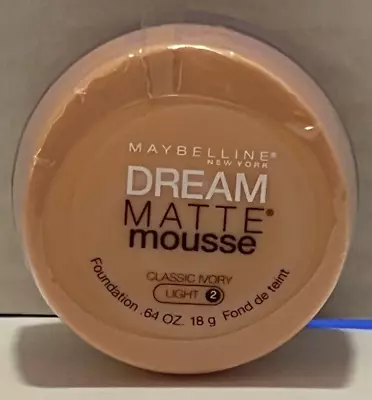 Maybelline New York Dream Matte Mousse Foundation Classic Ivory Light 2 .64 Oz • $11.95