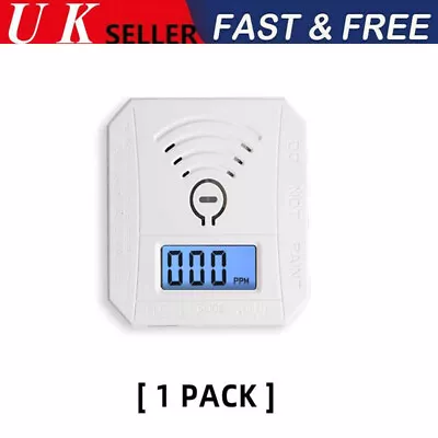 LED Indicator Carbon Sensor Battery Powered Monoxide Smoke Detector UK • £10.99