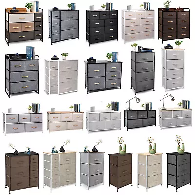$53.19 • Buy Chest Of Fabric Drawers Dresser Furniture Bins Bedroom Dresser Storage Organizer