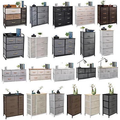 Chest Of Fabric Drawers Dresser Furniture Bins Bedroom Dresser Storage Organizer • $43.99