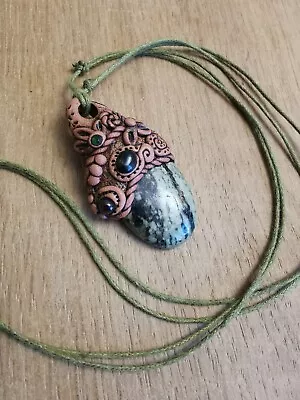 KAMBABA JASPER PENDANT Hippy Boho Necklace Earthy Hippie Jewelry Gift For Friend • £10