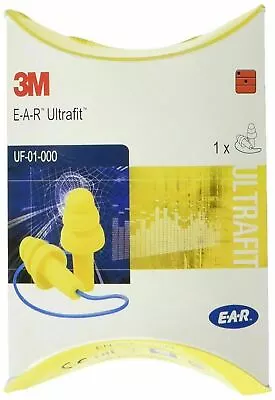 10 X 3M EAR UF-01-000 Ultrafit CORDED Reusable Pre Moulded Ear Plugs ONE Pair • £29.99