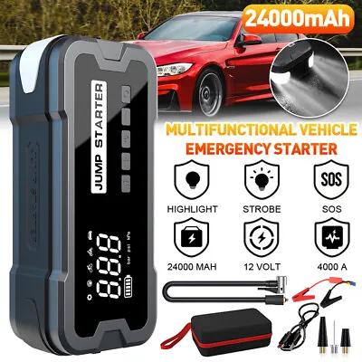 4 In 1 Car Jump Starter Power Bank 150PSI Air Compressor Inflator Pump Portable • $74.99