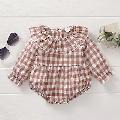 £9.99 • Buy Baby Girl Vintage Style Occasion Wear Romper Colour Rust 0-3 Months